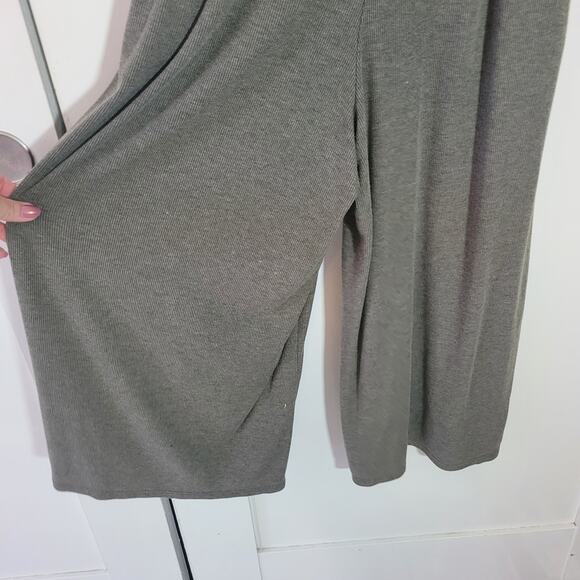 Lulus Size S Melinda Olive Green Short Sleeve Jumpsuit Ribbed Elastic Waist Tie - Picture 7 of 13